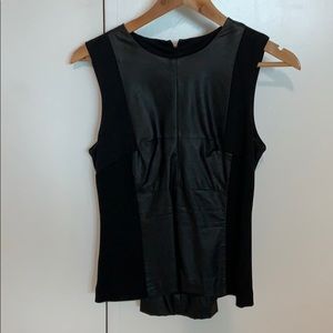 Sleeveless leather top